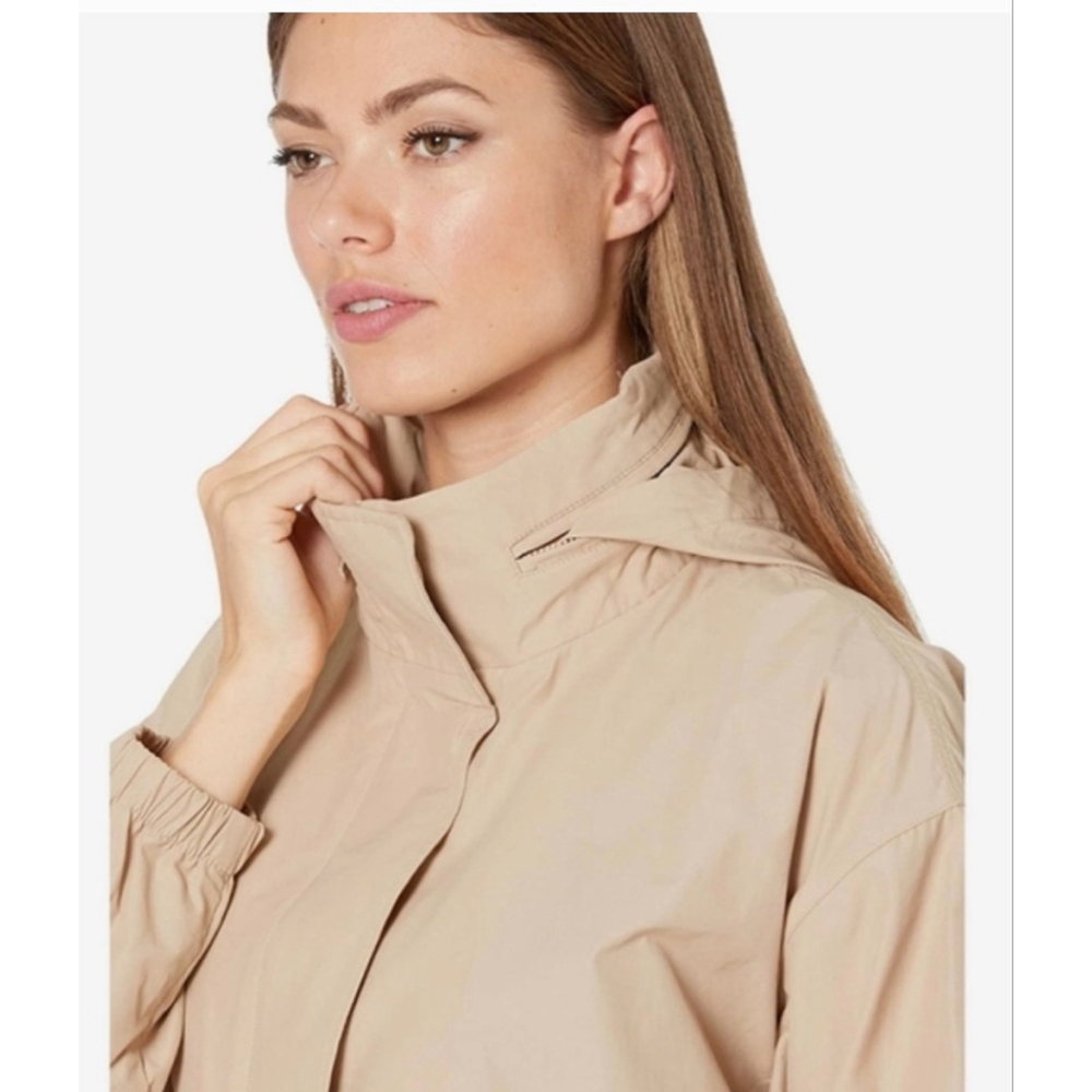 New Eileen Fisher Beige Trench Coat M with Hood